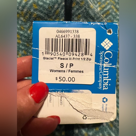 NWT Columbia Fleece Pullover Size SMALL Green Half Zip Sweatshirt - Picture 10 of 10